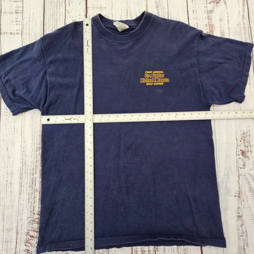 FDNY Michael Ragusa Golf Outing‎ Blue Short Sleeve Cotton T-Shirt Men's XL